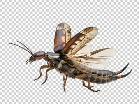 Close-up of a dead beetle on a natural surface isolated on white background Stock Photos