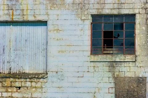 Close up of a Decaying brick building Stock Photos