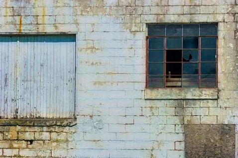 Close up of a Decaying brick building Stock Photos