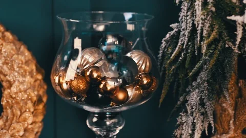 Close up decor vase and lamp on a commode Video stock 121979600