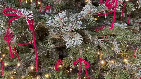 Close up of a decorated Christmas tree Stock Footage 300047664