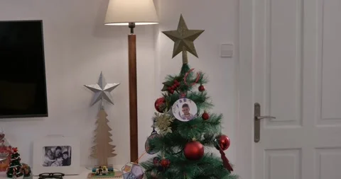 Close up of a decorated Christmas tree Stock Footage 327845095