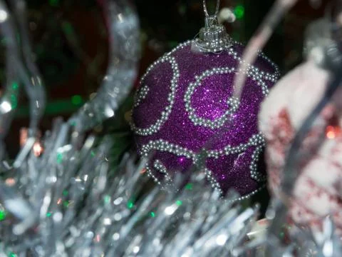 Close-up of decorated x-mas tree Stock Photos