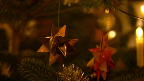 Close-up decoration - Christmas tree 스톡 동영상 145855409