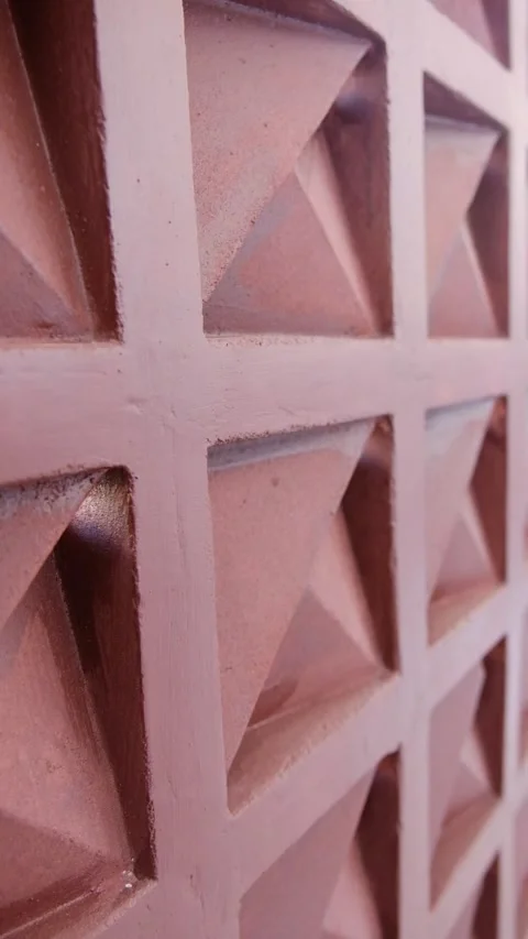 Close-Up of Decorative Breeze Block Wall Texture Stock-Footage 342883129