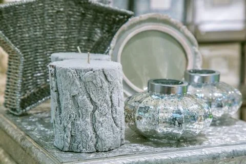 Close-up of decorative candles Stock Photos