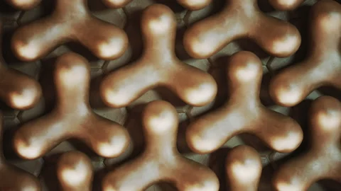 Close up of decorative golden geometric pattern surface creating repeating Stock Footage 332568288