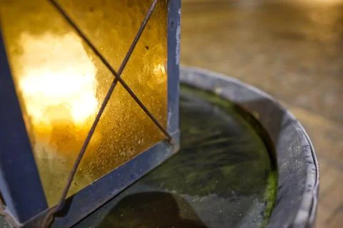 Close-Up of a Decorative Lantern in Water Stock Photos