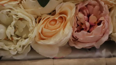 Close-up of decorative rose flowers Stock Footage 143140267