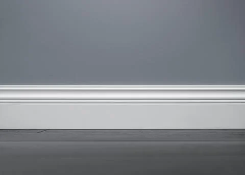 Close up of decorative white baseboard Stock Photos