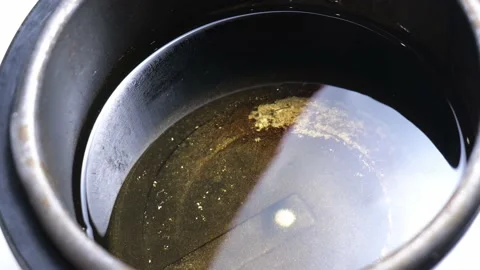 Close-up of deep-fried hot oil Stock Footage 147498028