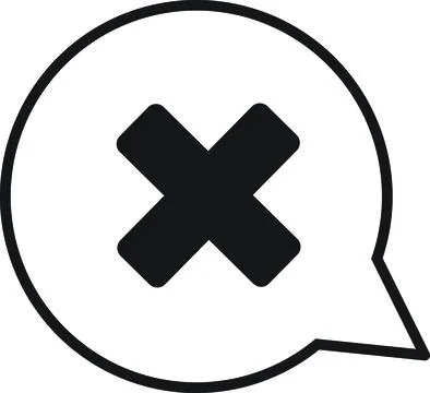Close Delete Speech Bubble Stock Illustration