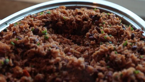 Close up of delicious beans and rice Stock-Footage 107944890
