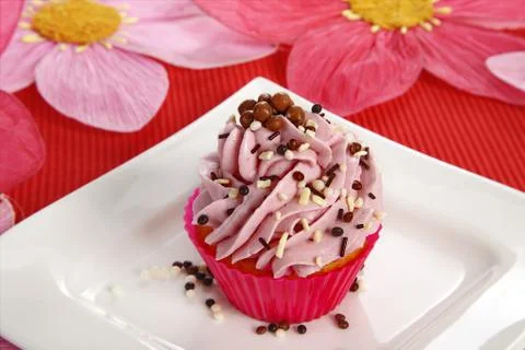 Close-up of delicious cupcake Stock Photos