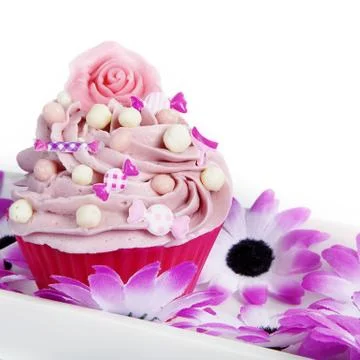 Close-up of delicious cupcake Stock Photos