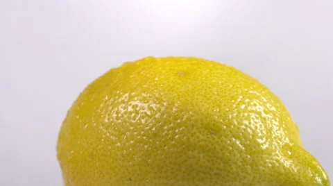 Close-up of a delicious lemon rotating Stock Footage 60183246