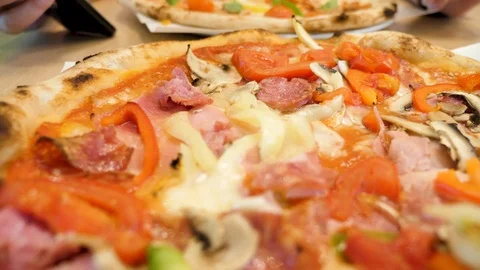 Close up of delicious pizza Video stock 92195641