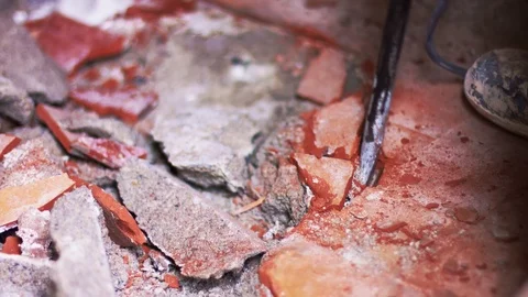 Close up demolition with jackhammer drill Video stock 109510739