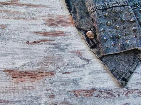 Close-Up of Denim Jacket Button with Coat of Arms Stock Photos