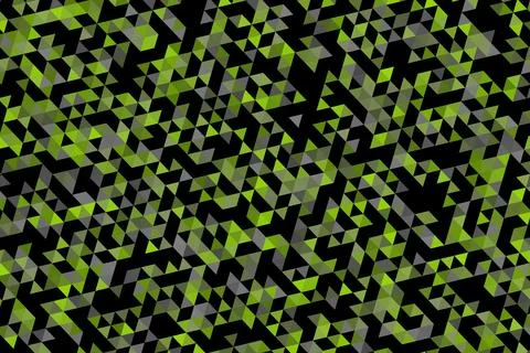 Close-up of a dense pattern of black and green geometric shapes Stock Illustration