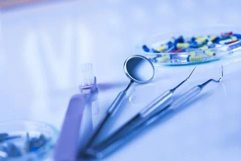 Close-up Dental Instruments Foto stock