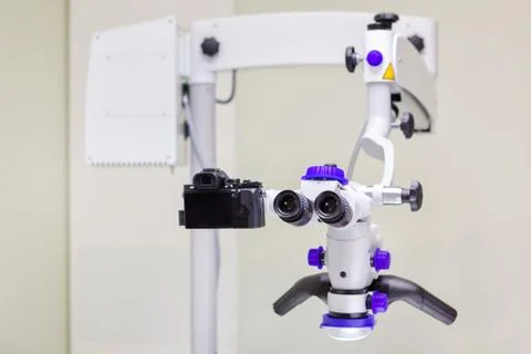 Close up of dental microscope. Foto stock