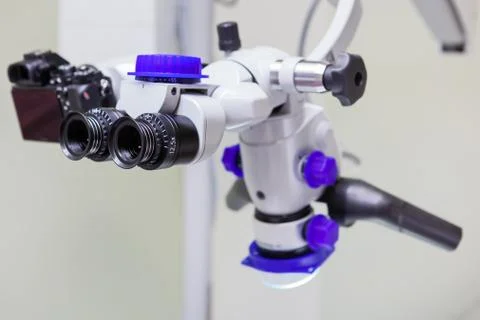 Close up of dental microscope. Stock Photos