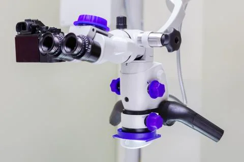 Close up of dental microscope. Stock Photos
