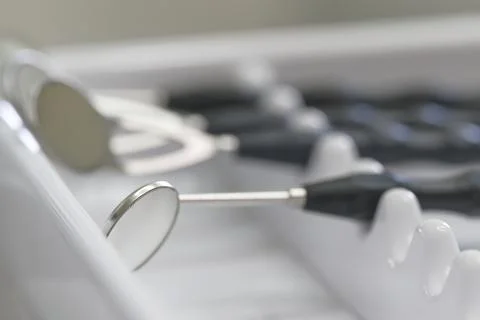 Close-up of Dental Tools in a Tray Stock Photos