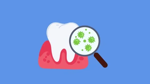 Close up dental view with bacteria under lens Stock Footage 336159863