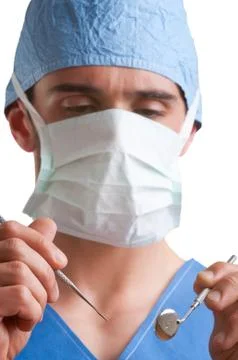 Close-up of a dentist at work Stock Photos