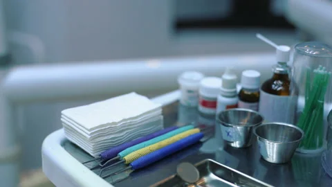 Close up of Dentist working tools Stock Footage 139537534