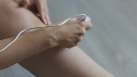 Close-up depilation at home Stock Footage 112186789