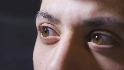 Close-up of depressed eyes. Stockbeeldmateriaal 222484679
