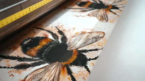 Close up of design being printed Stock Footage 135160354