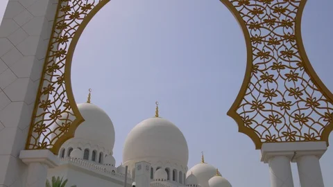 Close-up of design in Sheikh Zayed Mosque Stock Footage 104807982