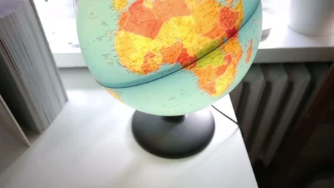Close up on desk globe. Stock Footage 97219853