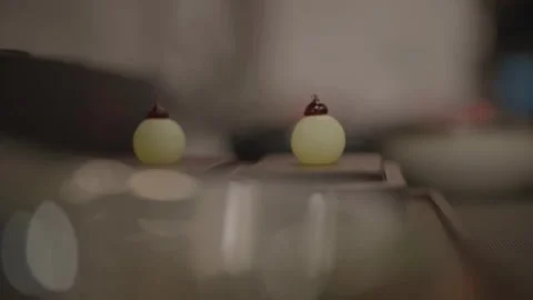 Close-up of desserts with small cream ball Видео 335703161