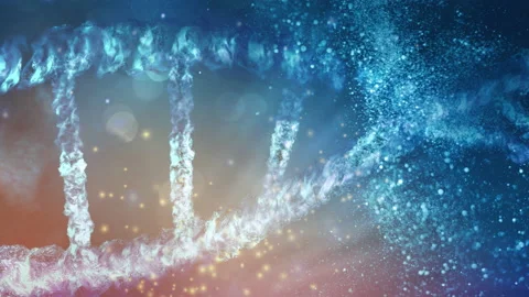 A close-up of the destruction of a section of the DNA strand. Stock Footage 156636271