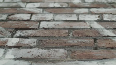Close up detail of Brick Wall texture in day time light Stock Footage 208743101