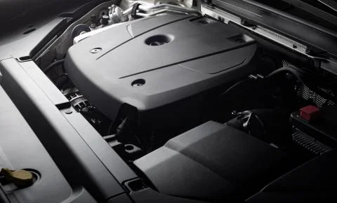 Close up detail of car engine Stock Photos