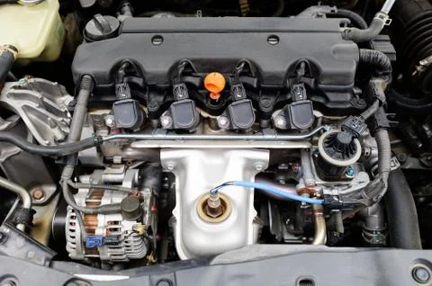 Close up detail of car engine Stock Photos