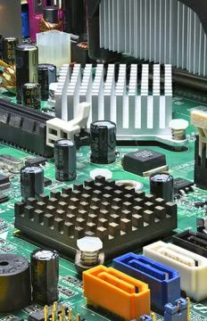 Close up detail of computer board Stock Photos