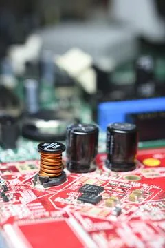 Close up detail of computer board Stock Photos