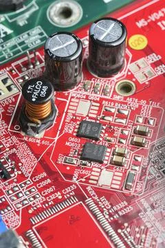 Close up detail of computer board Stock Photos