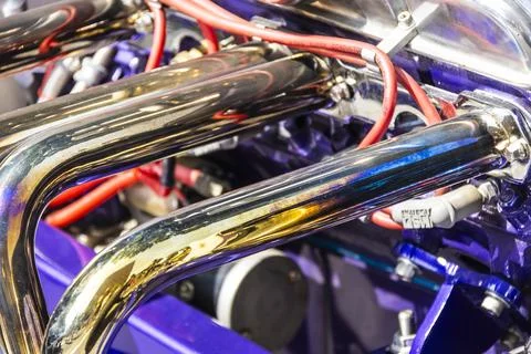 Close up detail of the engine Stock Photos