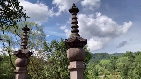 Close-up detail footage of classical temple architecture Video stock 335920253