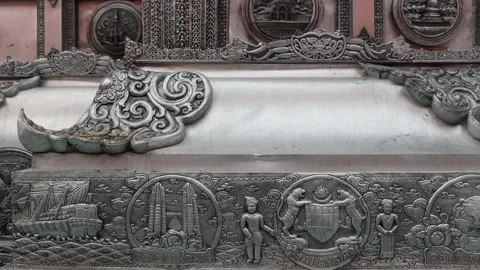 Close up Detail Left side Chofas Wat Sri Suphan Silver Temple, Chiang Mai Stock Footage 237716301