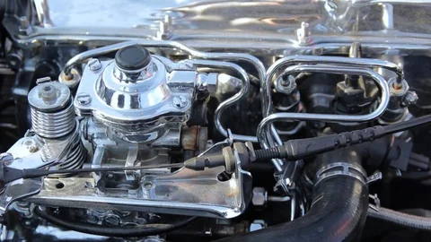 Close up detail of new car engine Stock Footage 89570120