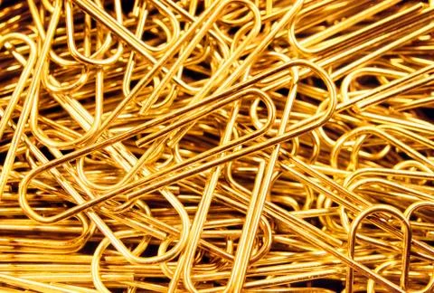 Close-up detail of paperclips Stock Photos